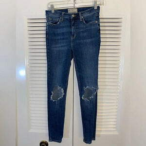 Free People Distressed Busted Knee Jeans